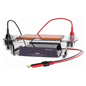 horisontaalne elektroforeesikamber sinise valguse valgustiga